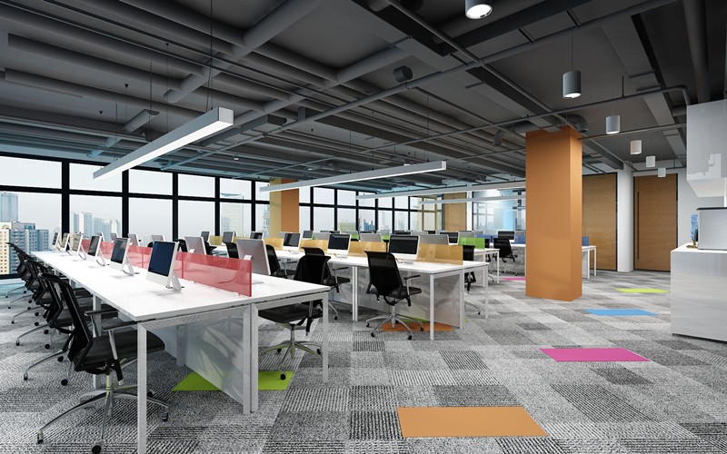 上海办公室装修设计效果图之900平米房产公司