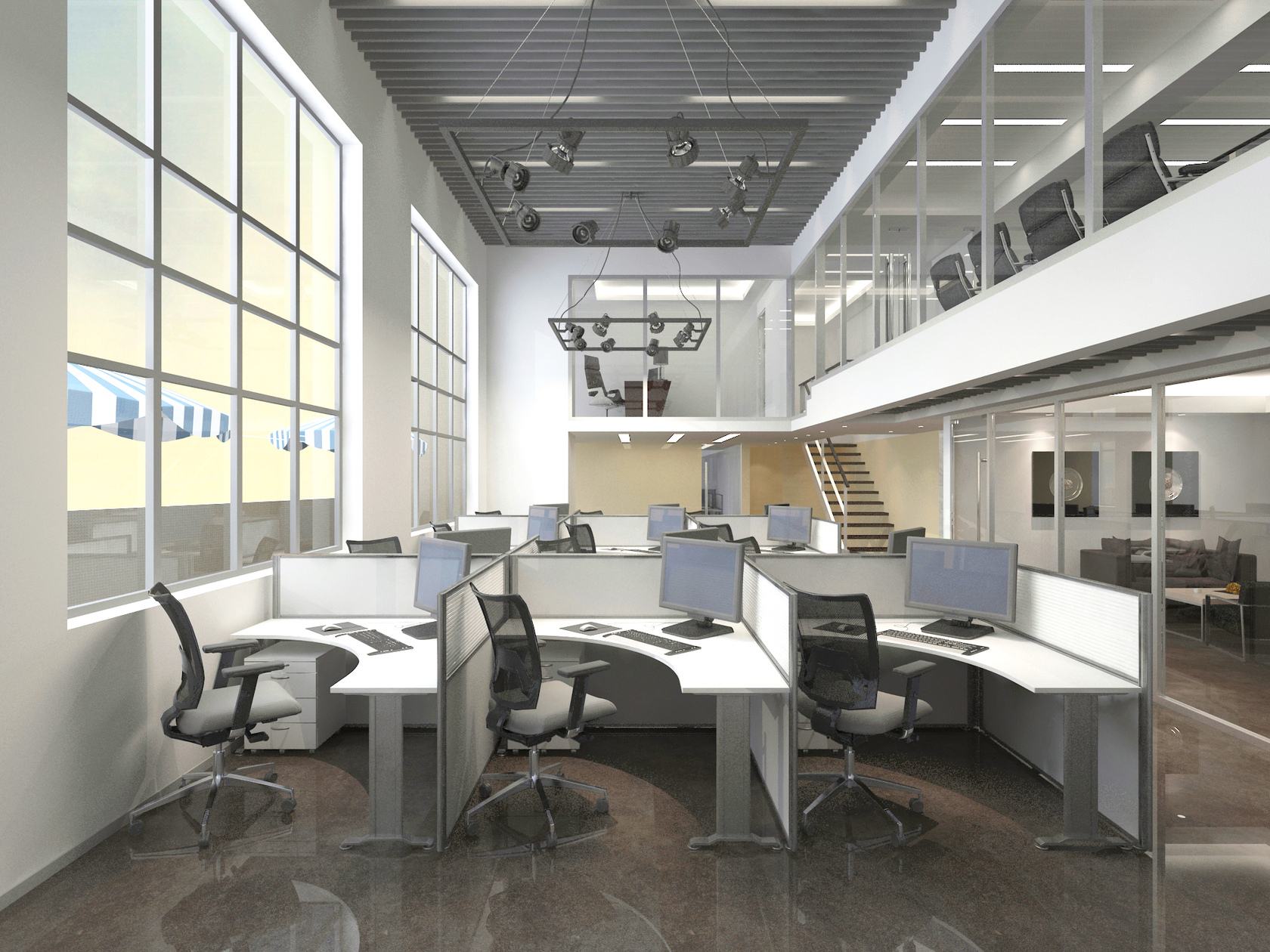 闵行1300平科技研发公司办公室装修效果