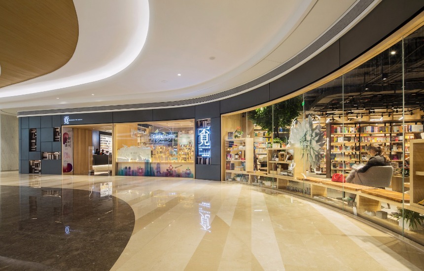 青浦区简约风书店门面装修设计