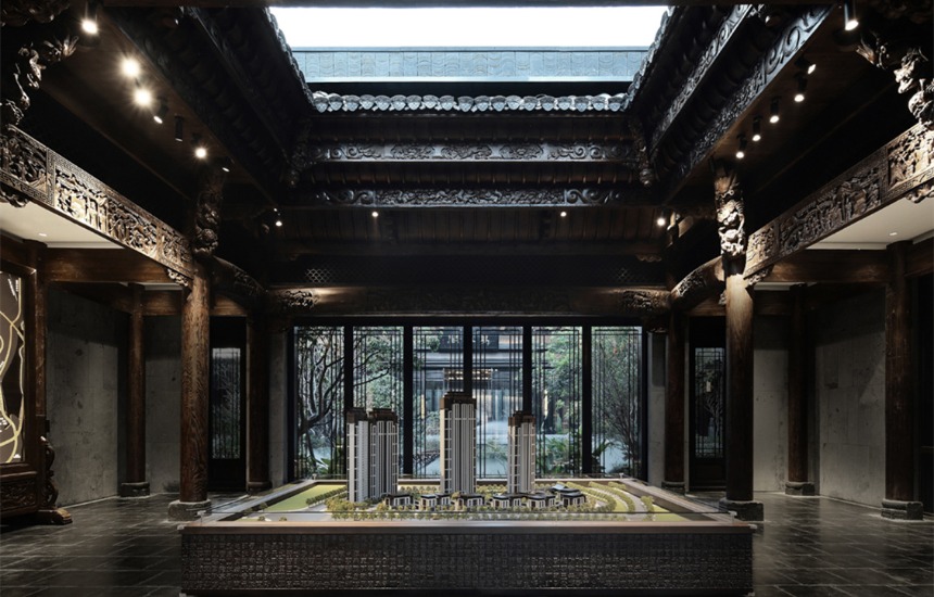 黄浦区中式古典售楼部装修设计