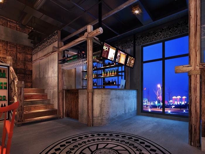 青浦区原始风格烧烤店装修设计