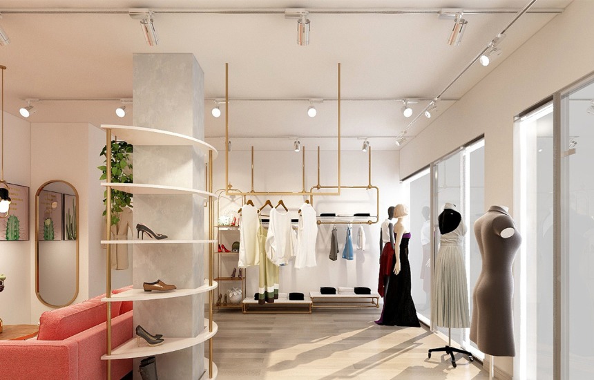 时尚原创女装店门面装修设计