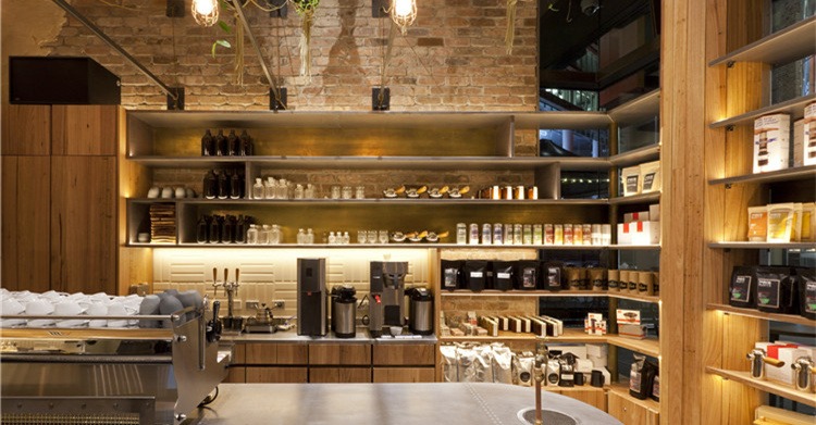 木系工业风咖啡厅装修设计