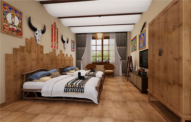 2000平宾馆客房设计装潢布局图