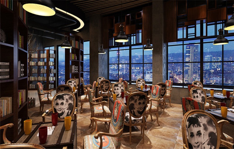880平方时尚咖啡厅装修效果图