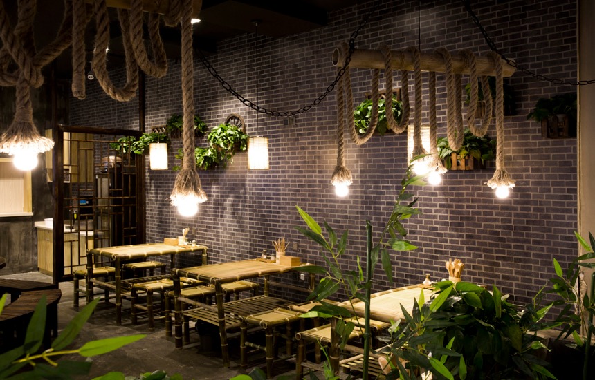 环保绿色环保饭店装潢设计效果