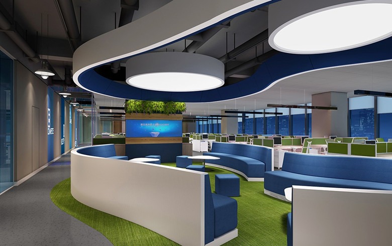 黄浦600平灯具公司办公室装潢设计效果