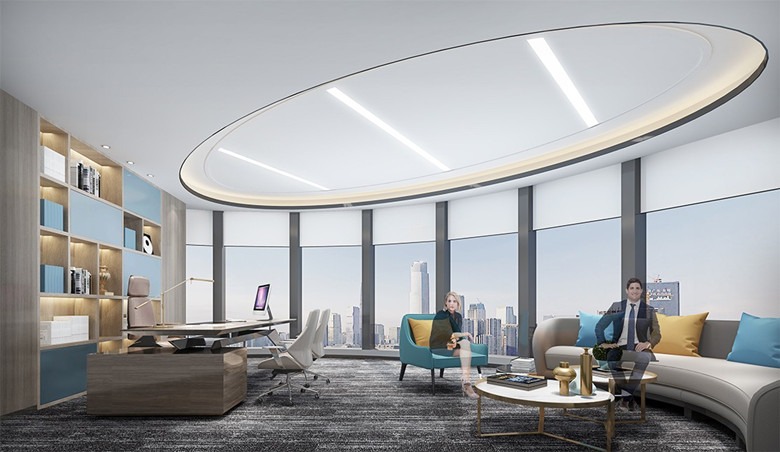 浦东7100平房产公司办公楼设计概念