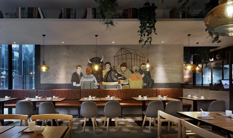 600平方粤湘风味餐厅设计布局效果